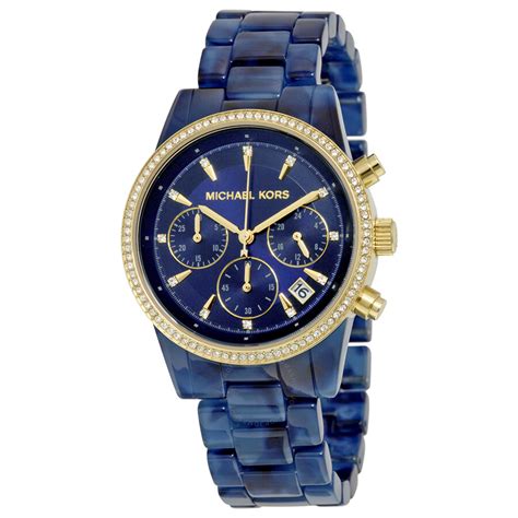 michael kors ladies blue face watch|Michael Kors Watch women black.